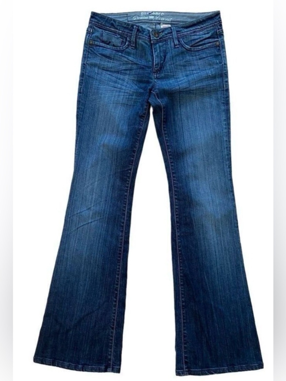 Parasuco 8Jolied jeans low rise blue light denim distressed denim wide leg 28